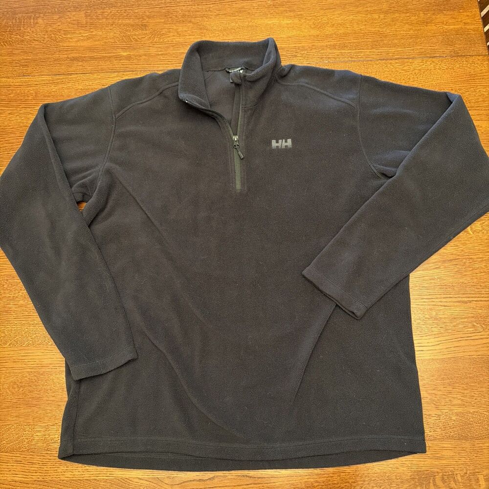 Helly Hansen Fleece Jacket Mens 2XL Black Polartec 1/4 Zip Winter